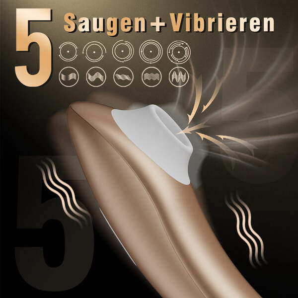 S-Hande Pro Klitorale Stimulation Vibrator 5 Saugen 5 Vibrieren