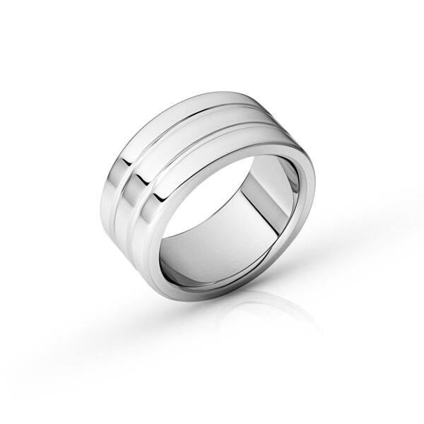 Eleganter Cockring aus Edelstahl, mit Rillen, Ø 35 bis 55 mm
