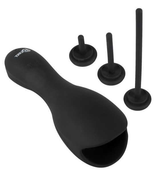 Glans Masturbator with 3 attachable Dilators Rebel Schwarz