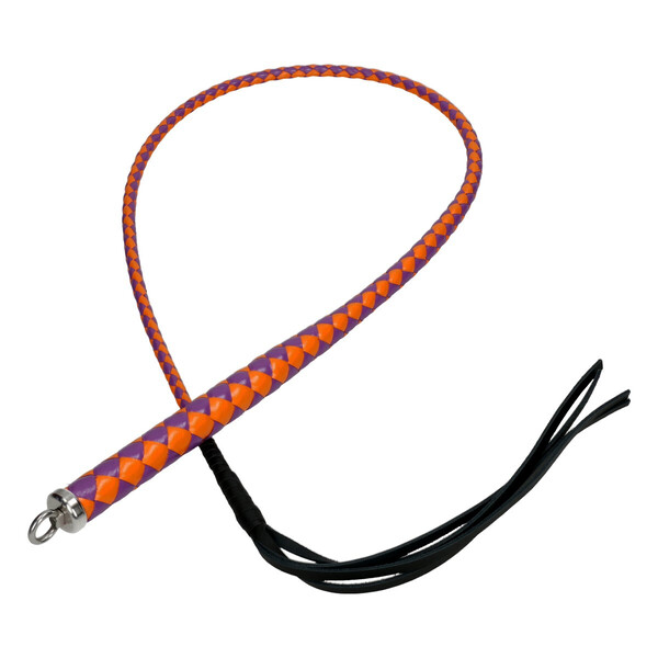 Liebe Seele Japan - Singletail aus Leder violett/orange 150 cm