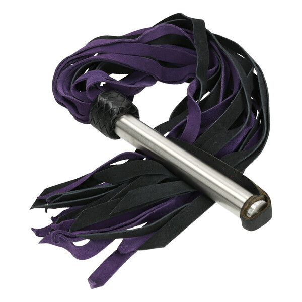 Flogger aus Veloursleder Violett/Schwarz