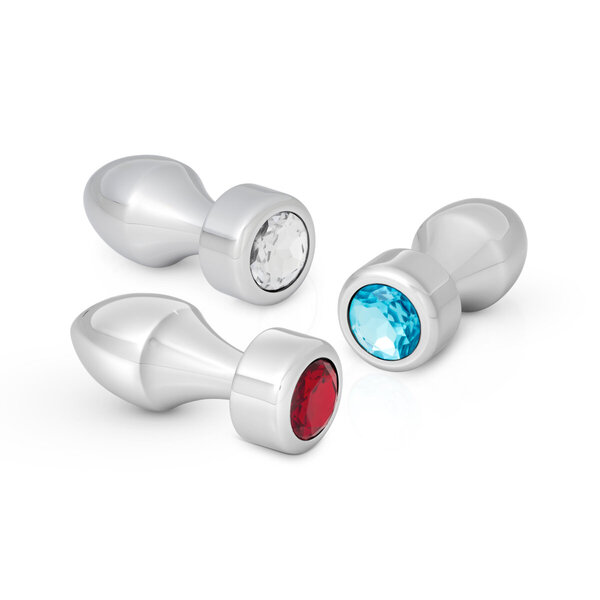 Stilvoller Analplug aus Aluminium mit wunderschönen Schmuckstein in verschiedenen Varianten