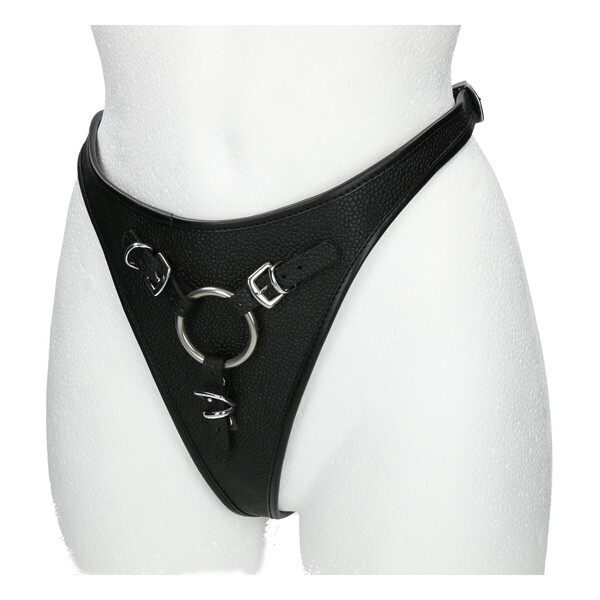 Strapon aus Leder schwarz