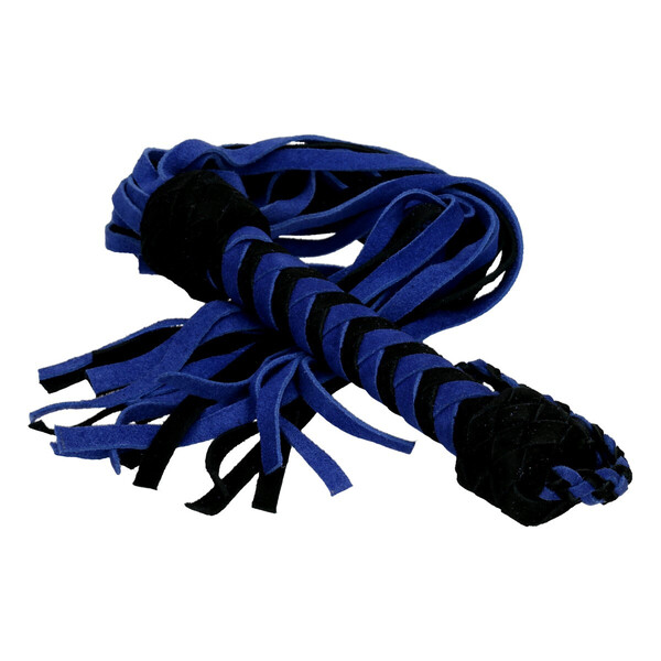 Flogger blau/schwarz Leder medium