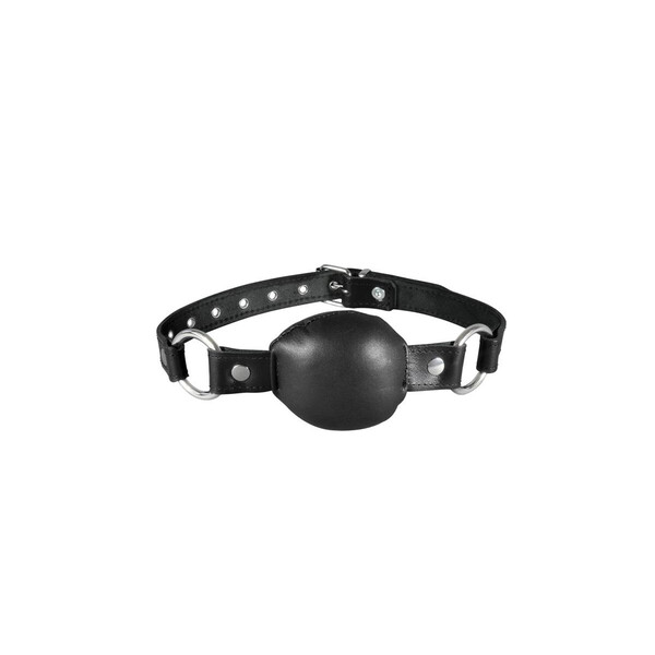 Leder Mundknebel weich - schwarz