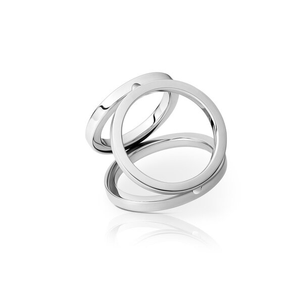 Besonderer Triple Cockring, aus glänzendem Edelstahl, S - L