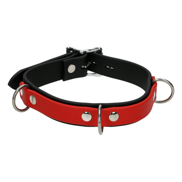 Halsband schwarz/rot Biotane vegan