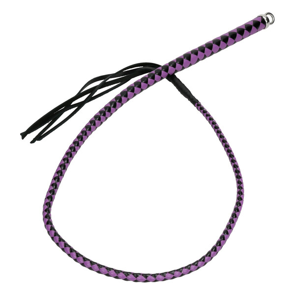 Liebe Seele Japan - Singletail aus Leder violett/schwarz 150 cm