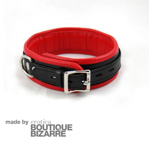 Boutique Bizarre Leder-Halsband schwarz-rot