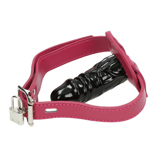 Knebel mit langem Dildo Pink