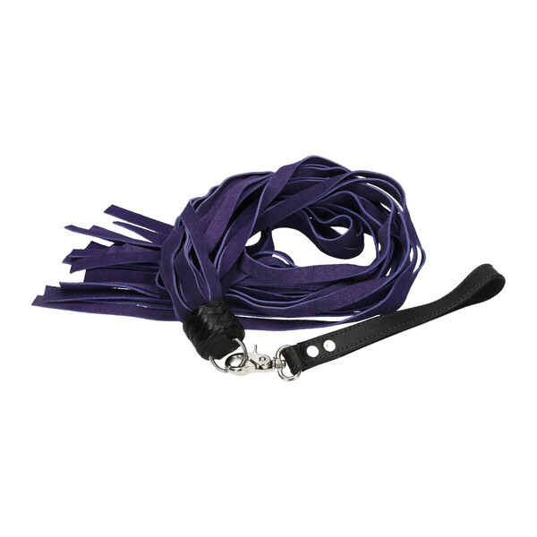 Flogger aus Veloursleder mit Handschlaufe Violett