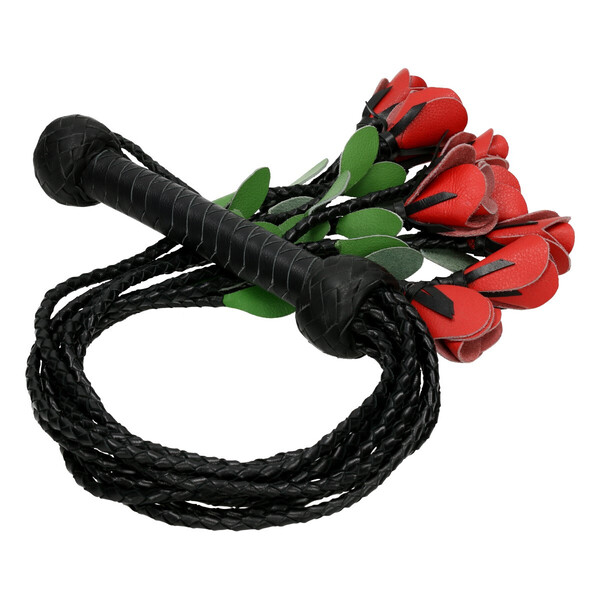 Lederpeitsche mit Rosen