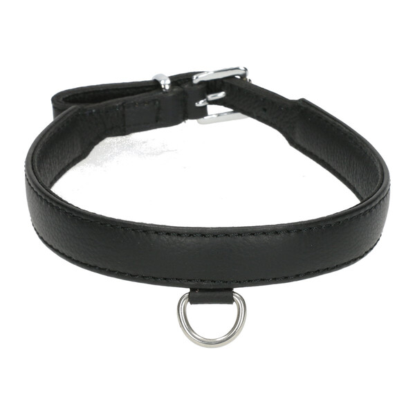 Leder-Halsband mit kleinem D-Ring