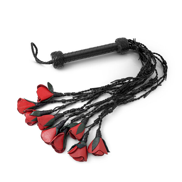 Leder Peitsche Flogger mit 9 Rosen