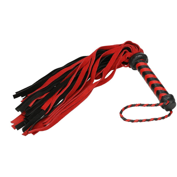 Flogger rot/schwarz Leder medium