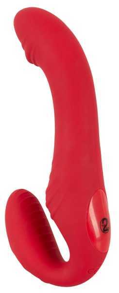 RC Strapless Strap-On 3 Strap-on-Doppelvibrator mit 3 Motoren Rot