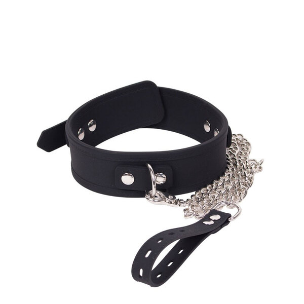 Deluxe Silikon Halsband mit Kette