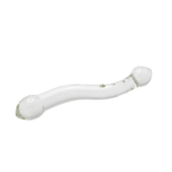 geschwungener Doppel-Dildo aus Glas